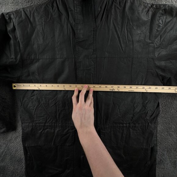 Barbour Waxed Jacket Men Outdoors Medium Black A1560 Full Zip Lined Winter - Picture 4 of 16